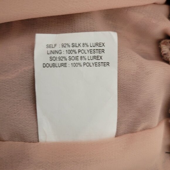 Ramy Brook Metallic Floral Print Silk Blend Neck Tie Blouse Top Womens Size S - Picture 8 of 9